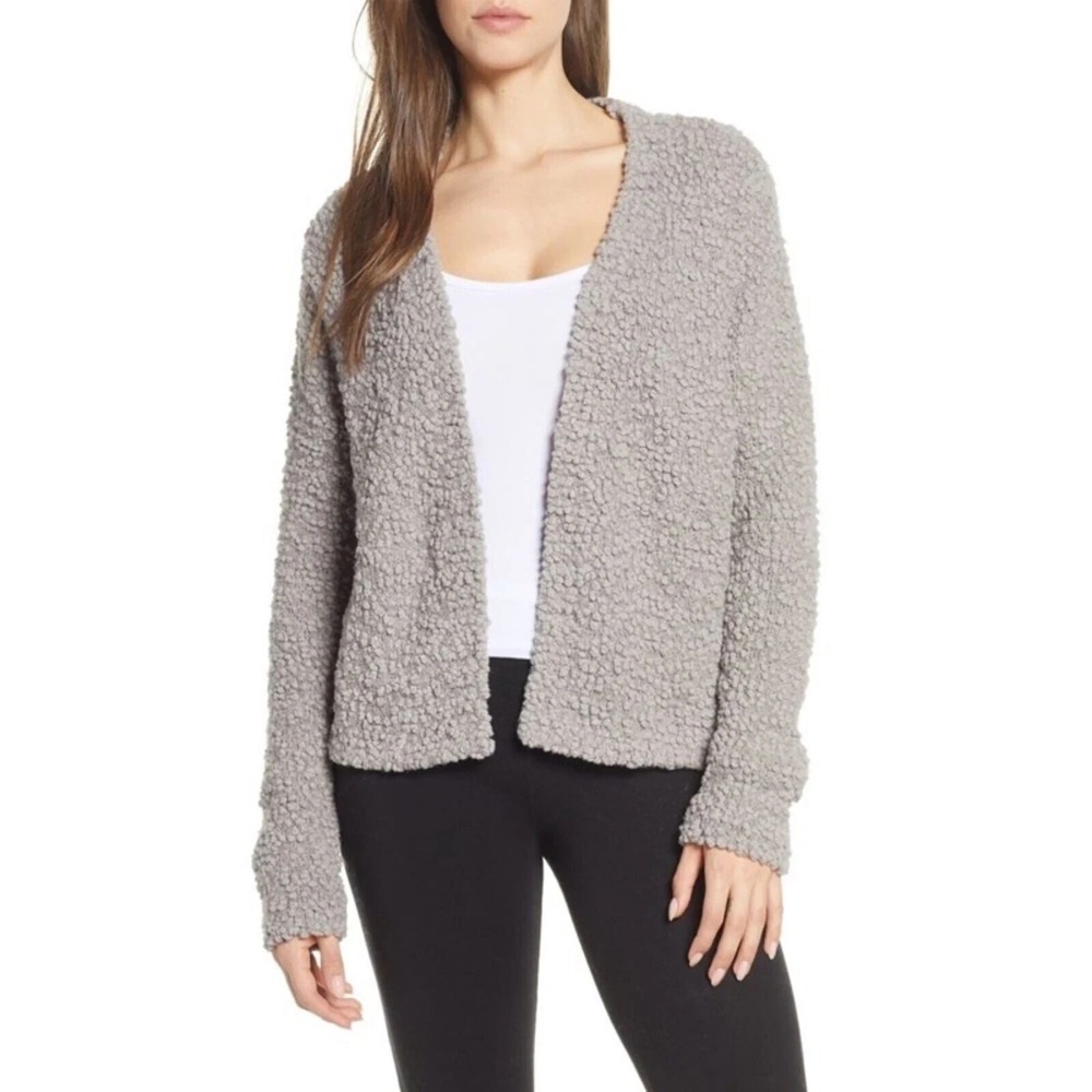 Barefoot Dreams CozyChic Open Front Cardigan Taupe Mauve BDWNV1105 Mens Large